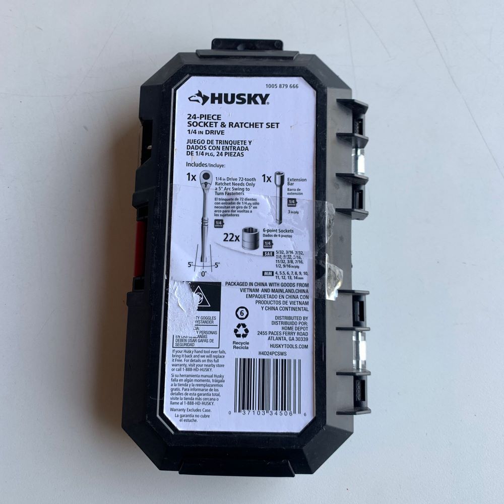 1/4 in. Drive Ratchet SAE/Metric Standard Socket Set (24-Piece) (H4D24PCSWS) 1/4 in. Drive Ratchet SAE/Metric Standard Socket Set (24-Piece) (H4D24PCSWS)